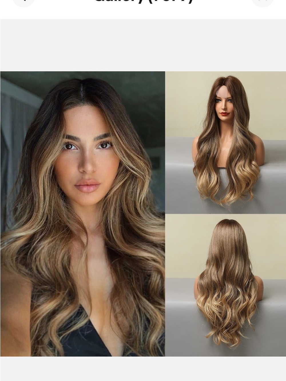 Women's Ombre Blonde Wave Lace 24" Long Wavy Curly Blonde Synthetic Wigs Hair